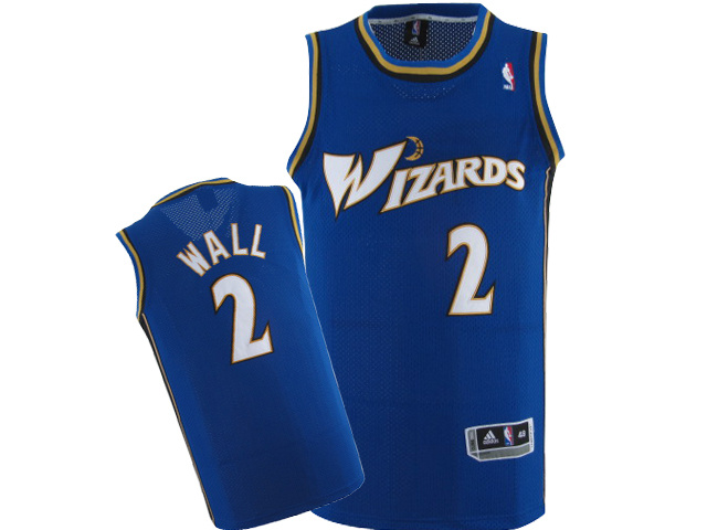 NBA Washington Wizards 2 John Wall Authentic Road Blue Jersey